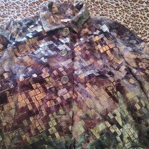 Erin Faux Fur and Gold Foil Jacket 3X